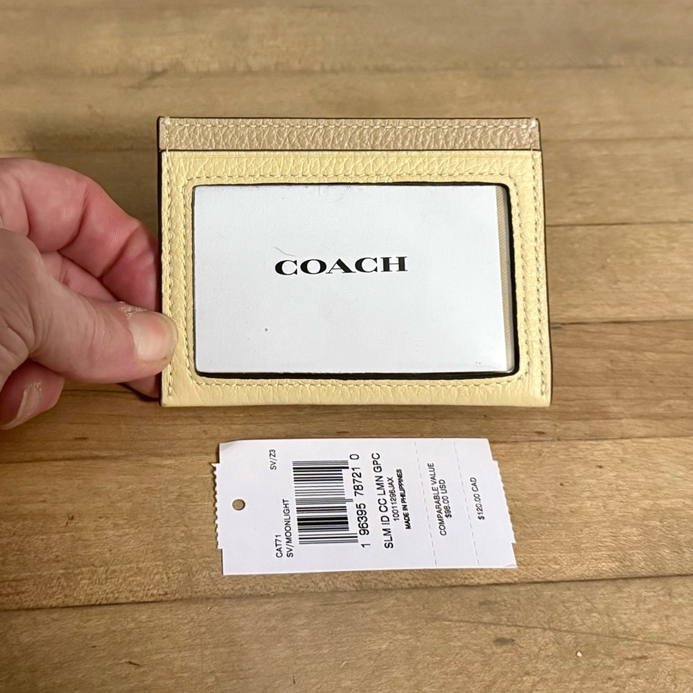 Coach Yellow and Cream Card Holder - Picture 4 of 7